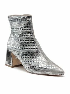 Steve Madden Γυναίκες Biker Μποτάκια Μποτάκια Elaria-R SM11001624-02003-998 Ασημί